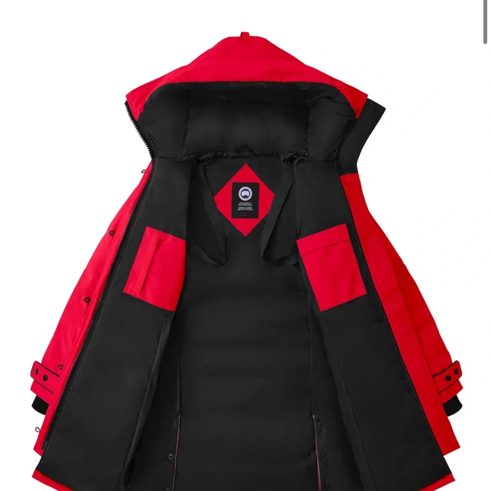 Canada Goose Women's Vibrant Red Puffer Coat with Fur Hood - Picture 5 of 16
